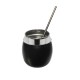 Copo para Drink 650ml com Canudo em Inox – Preto Liso GAS-0072