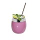 Copo para Drink 650ml com Canudo em Inox – Rosa Pigmentado GAS-0073