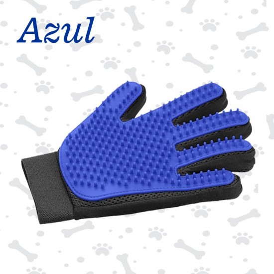 Luva Escova Mágica Tira Pelos Dos Pets Cães E Gatos Azul  Esquerda GAS-1056