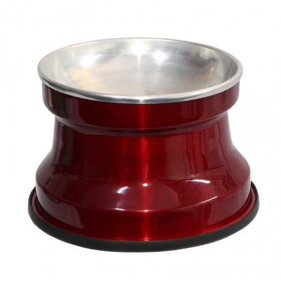 Comedouro Alumínio Gatos Medio 400ml Vermelho Verniz GAS-1666