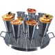Forma Redonda Aluminio Para Pizza Cone 12cm com 12cones e Faca