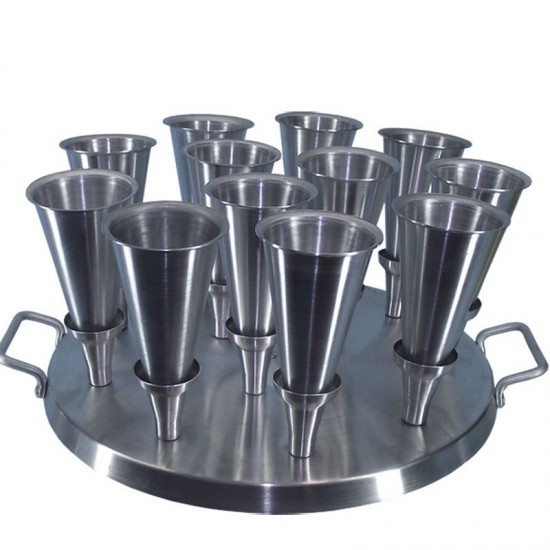 Forma Redonda Aluminio Para Pizza Cone 14cm com 12cones e Faca
