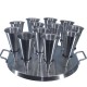 Forma Redonda Aluminio Para Pizza Cone 14cm com 12cones e Faca