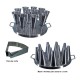 Forma Redonda Aluminio Para Pizza Cone 14cm com 12cones e Faca