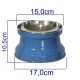 Comedouro Alumínio Gatos Medio 400ml Azul Pigmentado GAS-1745